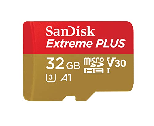 SanDisk Extreme Plus Scheda di Memoria microSDHC da 32 GB e Adattatore SD con App Performance A1 e Rescue Pro Deluxe, fino a 95 MB sec, Classe 10, UHS-I, U3, V30