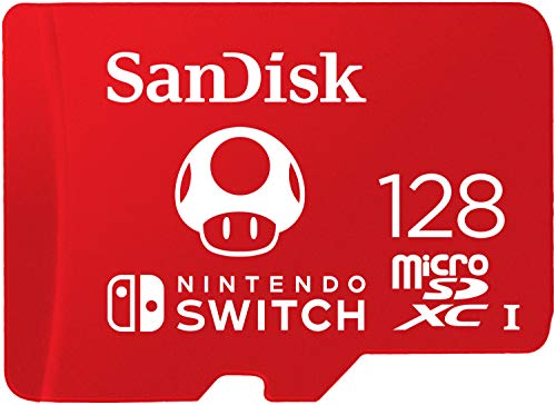 Sandisk Scheda Microsdxc Uhs-I Per Nintendo Switch 128 Gb, Modello 2019, Rosso