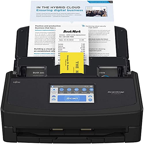 ScanSnap iX1600 Nera - 5GHz - Scanner documenti per ufficio - ADF Scanner Fronte Retro Duplex - A4, Touchscreen, Wi-Fi, USB3.2