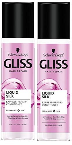 Schwarzkopf Gliss Liquid Silk balsamo spray senza risciacquo,con cheratina,2x200ml=400ml