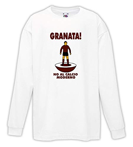 Settantallora - T-Shirt Maglietta Manica Lunga Bimbo J3105 Granata No al Calcio Moderno Taglia L