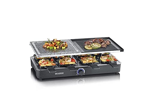 Severin RG 2371, Grill Raclette con Pietra Naturale, Piastra Revers...