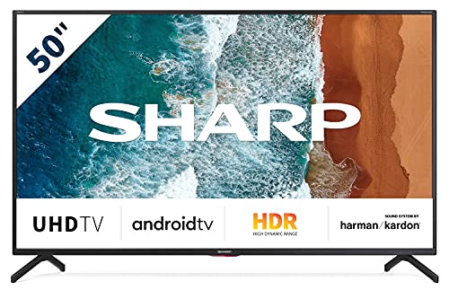 Sharp Aquos 50BN6EA - 50  Smart TV 4K Ultra HD Dolby ATMOS Android 9.0, Wi-Fi, DVB-T2 S2, 3840 x 2160 Pixels, Nero, suono Harman Kardon, 4xHDMI 3xUSB, 2020