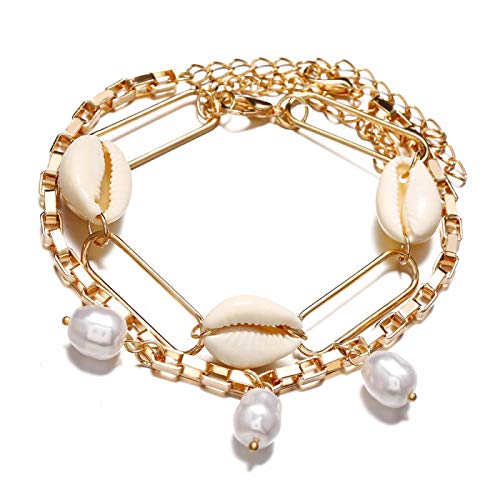 ShFhhwrl Braccialetto Bracciale Bracelet Donna Braccialetto di Perle Simulate del Braccialetto del Cuore dell Annata di Nuova MOD