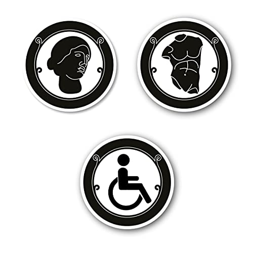Simbolo Uomo Donna Disabili WC Bagno Toilette porta Omini segnale Targa Porta Targhetta Adesiva Segnaletica