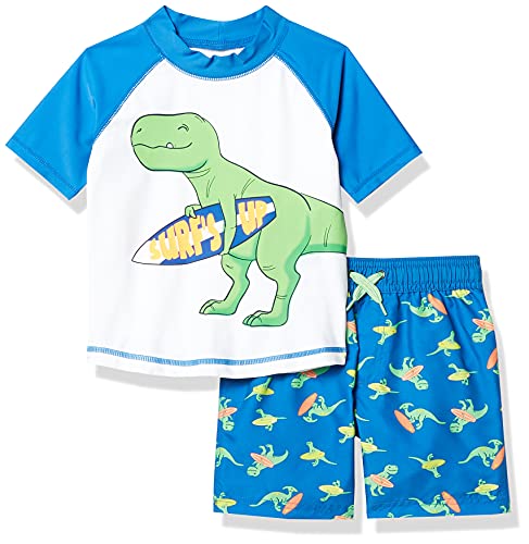 Simple Joys by Carter s - Costume da bagno per bambini e neonati, 2 pezzi ,Blue Dino ,3T