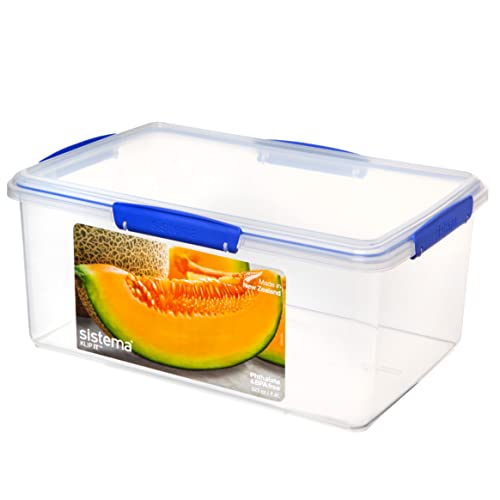 Sistema contenitore per alimenti KLIP IT | 9,67 L | Contenitori per alimenti per frigorifero freezer con coperchio, impilabili ed ermetici | Plastica senza BPA | Clip blu | 1 pezzo