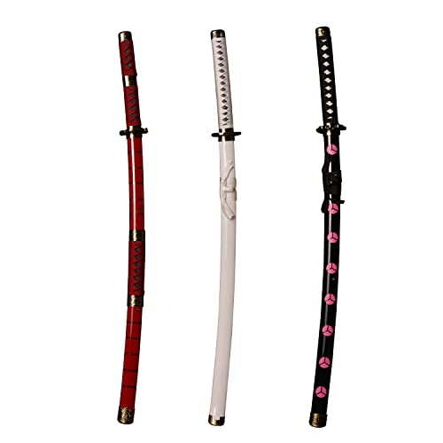 Skyward Blade Holzschwert Roronoa Zoro Katana, Anime Original Textur Samurai Schwert, Kitetsu Katana für Cosplay Kollektion Dreiteiliger Anzug