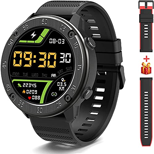 Smartwatch, IOWODO 1,3   Touch Schermo Orologio Fitness Uomo Donna Con 2 Cinturino in Silicone, Impermeabile IP68,Cardiofrequenzimetro da Polso, Sportivi Contapassi Cronometro per Android iOS