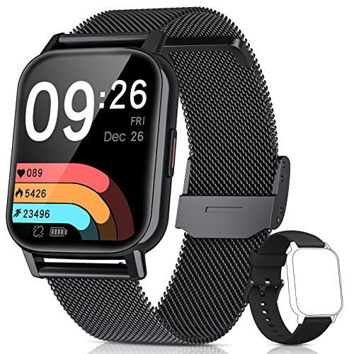 Smartwatch Uomo AooDen 2022, Nuovo 1.69  Orologio Fitness, Smart Watch IP68, 24 Modalità Sport SpO2 Cardiofrequenzimetro Contapassi Calorie Notifiche Intelligente Activity Tracker per Android iOS Nero