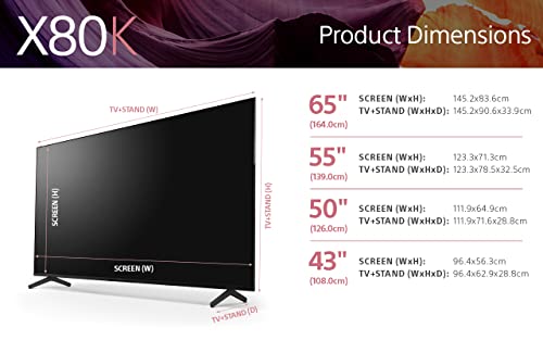 Sony BRAVIA KD-43X80K, Smart Google TV, 43   Pollici, LED, 4K UHD, ...