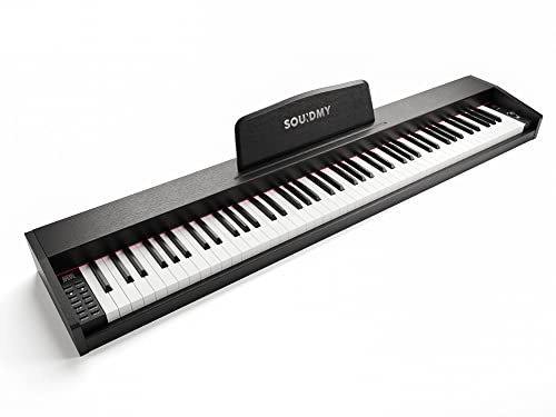 Souidmy G-110 Tastiera per Pianoforte Digitale Semi-Pesati, Finiture in Legno Satinato, Suono Pianoforte a Coda Premium, Tastiera Full Size a 88 Tasti con Pedale Sustain