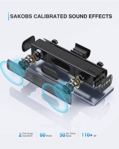 Soundbar 50 W,Sakobs SB925D soundbar PC 41 cm, soundbar TV per home...