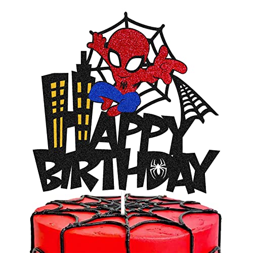 Spider Topper per Torte, Hero Decorazioni per Torta, Supereroi Cupcake Topper, Ragno Cake Topper per Feste di Compleanno Bambini Decorazioni