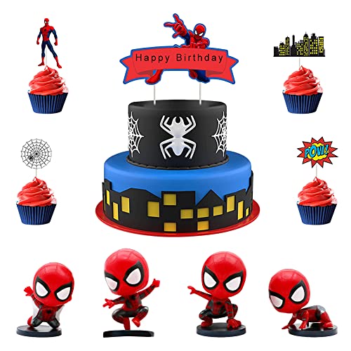Spiderman Decorazione Torta Articoli, Spiderman Topper per Torte, Spiderman Decorazione Torte Forniture per Feste di Nozze Bomboniere Decor