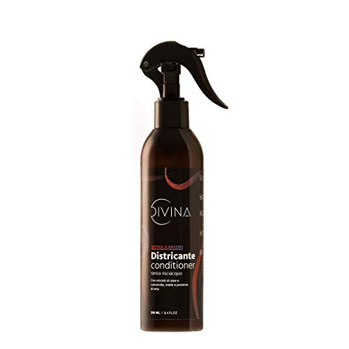 Spray districante detangler conditioner senza risciacquo con estratti naturali per capelli ricci, super-ricci, afro Natural&Amazing di DIVINA BLK (250ml)