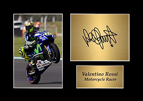 Stampa autografata del Monte Valentino Rossi firmata The Signature Shop, formato A4