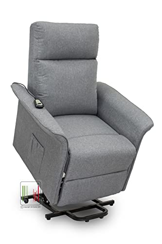 Stil sedie poltrona relax reclinabile elettrica in tessuto alzapersona modello Nancy (Grigio)