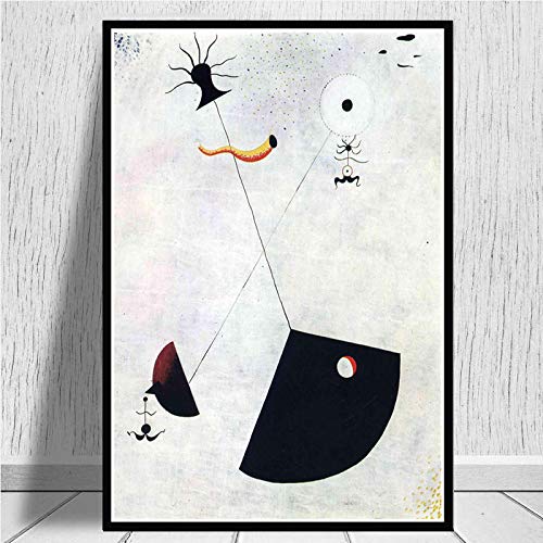 Sungup Joan Miro Quadri di Arte Moderna Immagine Astratta Poster e Stampe retrò Arte della Parete Immagini a Parete su Tela per Decorazioni per la casa Senza Cornice 19,7 x27,6 (50 x 70 cm)