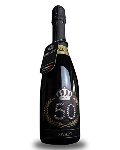 Swart - Idea regalo per compleanno 50 anni - Bottiglia Tanti Auguri da 0,75L - Etichetta personalizzata con autentici cristalli - spumante Italiano di alta qualità
