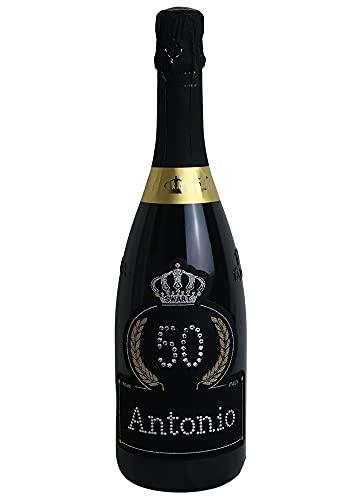 Swart - Idea regalo per compleanno - Bottiglia Tanti Auguri da 0,75L - Etichetta personalizzata con autentici cristalli - spumante Italiano di alta qualità (50 anni)