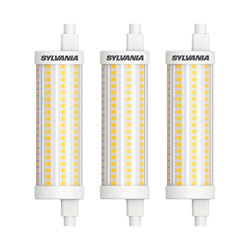 Sylvania R7S LED 118 mm lampada alogena di ricambio (12,5 Watt, 1521 lm, colore della luce: 2700 K), lampadina a LED bianca calda [Classe di efficienza energetica A++] (3 lampadine), non dimmerabile