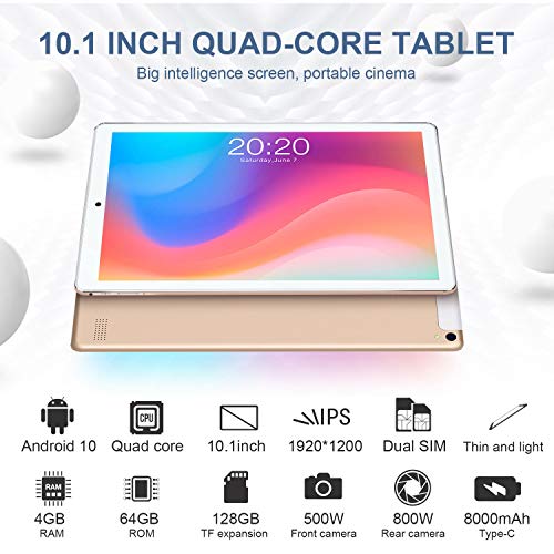 Tablet 10 Pollici Android 10.0 Originale 4GB RAM 64GB ROM+Espanso 1...
