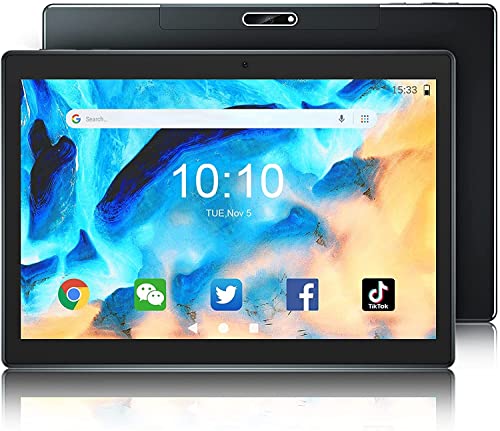 Tablet 10 Pollici, Tablet Android 10.0, Tablet Wi-Fi Certificato Google, Processore Quad Core 1,6 GHz, 32 GB Espandibile a 128 GB di Spazio di Archiviazione, Batteria 6000 mAh, Bluetooth 4.2 - Nero