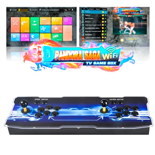 TAPDRA 3D Pandora Saga WiFi 3000 in 1 TV Game Box Arcade Console Kit Completo Fai da Te, Supporto 10000+ Download di Giochi, Fino a 4 Giocatori, Uscita HDMI