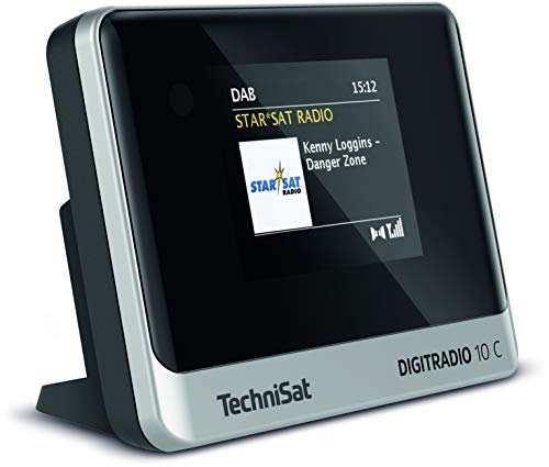 TechniSat DIGITRADIO 10 C - Adattatore radio digitale DAB+ (display a colori, Bluetooth, telecomando, sveglia, ideale per aggiornare impianti HiFi esistenti) nero argento