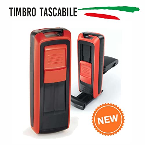 TIMBRO 38 x 14 mm Autoinchiostrante Tascabile - COMPLETO di personalizzazione - uffici - medici - avvocati- aziende