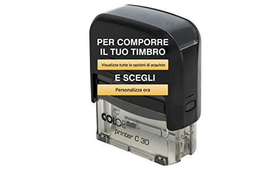 Timbro Personalizzato Autoinchiostrante Scegli e Componi Online il Testo Colop Printer C 30 Ufficio Scuola Lavoro 5 Righe