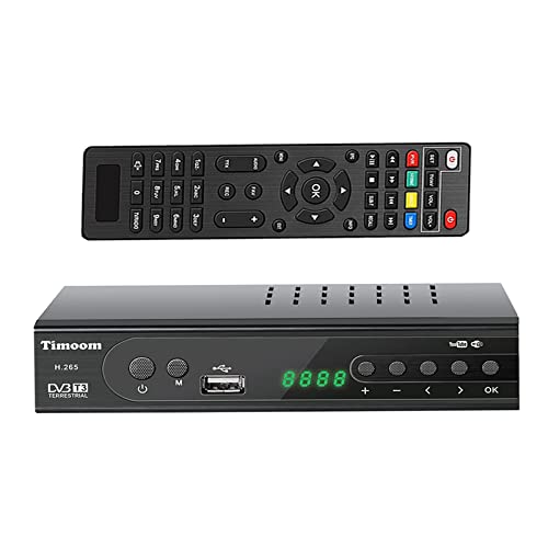 Timoom DVB-T2 Decoder Digitale Terrestre Nuovo Standard Con Codifica HEVC 10 Bit, Ricevitore Digitale Terrestre Full HD  1080p H.265   Dolby   MPEG-2 4, Con Telecomando