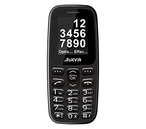 TOKVIA T101 Telefono cellulare per anziani con tasti grandi, tasto SOS, di facile utilizzo, batteria a lunga durata compatto e leggero