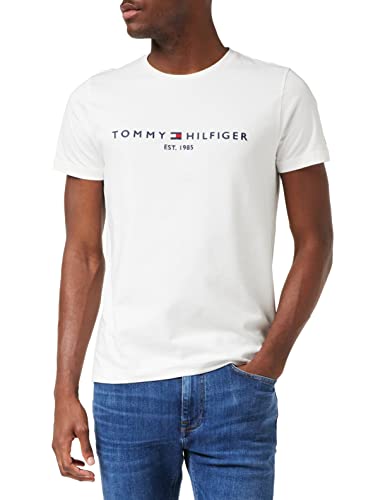 Tommy Hilfiger Logo, Maglietta Uomo, Bianco (Snow White 118), M