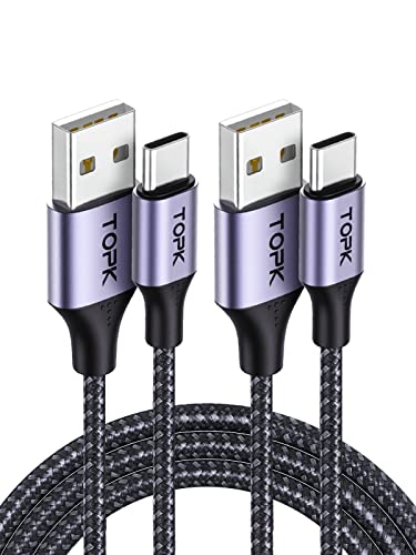 TOPK Cavo USB C, [2Pezzi, 2m] Nylon Intrecciato Cavo USB Type-C di ...