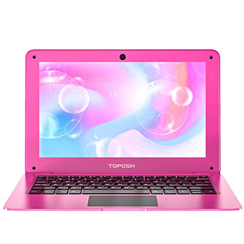 TOPOSH Laptop Mini Notebook 10.1 inch 2 GB RAM + 32 GB SSD Intel Celeron N3350 Graphics 1.1 GHz, laptop with QWERTY keyboard-Rosa