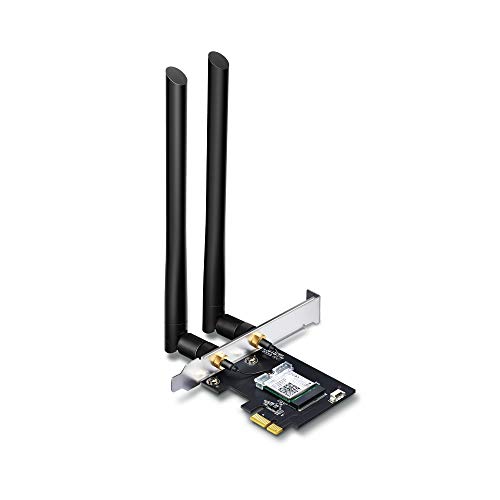 TP-Link: Scheda di rete Wi-Fi con Bluetooth 4.2, AC1200 5G + 2.4G Wi-Fi Gigabit scheda PC WiFi, chipset Inter AC7265 con 2 antenne rimovibili ad alto guadagno 5dbi, Win 10 8.1 8 7 (ARCHER T5E)