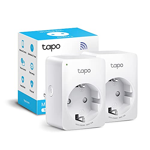 TP-Link Tapo P100 Presa Intelligente WiFi Smart Plug, Compatibile con Alexa e Google Home, Controllo Remoto Tramite APP Tapo, 10A, 2300W, Confezione da 2 Pezzi