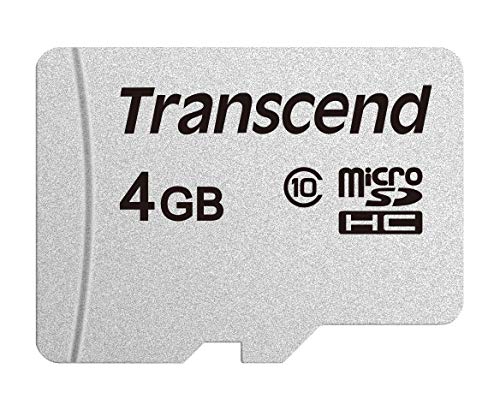 Transcend TS4GUSD300S Scheda di Memoria MicroSDHC 300S, 4 GB, Senza adattatore, Imballaggio Standard, Grigio