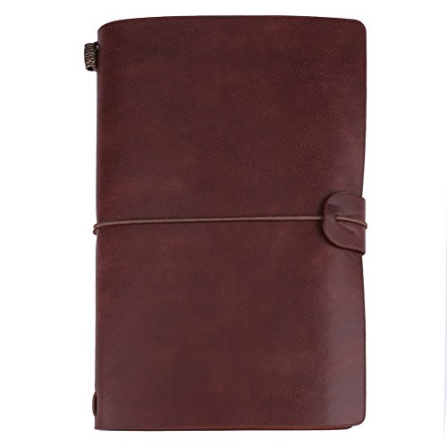 Traveler Notebook, 5Colors Classic PU Diario in pelle Diario personalizzato Diario riutilizzabile(Marrone Scuro)