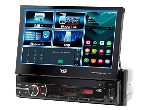 Trevi MDV 6380 DAB Sistema Car Video con Display Touch da 7 , Ricevitore Digitale DAB   DAB+   FM, Mp3, USB, SD, Aux-IN, Android Mirror Link, Ingresso Videocamera Parcheggio, Frontalino Estraibile