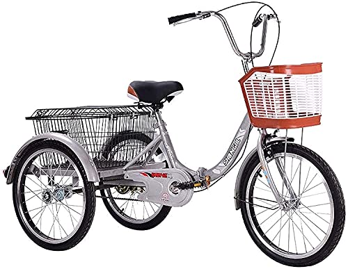 Triciclo a 3 ruote per adulti - Bici, Triciclo per adulti Triciclo pieghevole per adulti 20    1 velocità Biciclette a 3 ruote per adulti Triciclo a tre ruote Trike Manpower Triciclo pieghevole