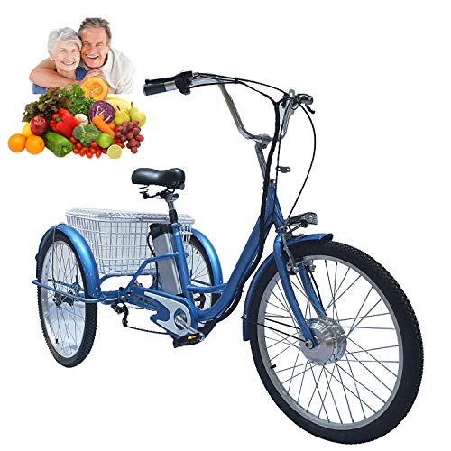 Triciclo per adulti bicicletta elettrica a 3 ruote da donna 24 `` b...