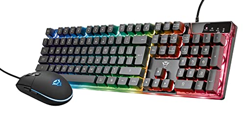 Trust Gaming Gxt 838 Azor Mouse E Tastiera Gaming, Layout Italiano Qwerty, Usb, Anti-Ghosting, Multicolore