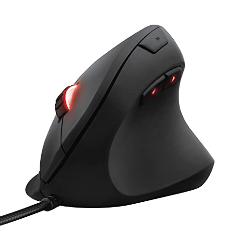 Trust GXT 144 Rexx Mouse Gaming Verticale con Design Ergonomico, Con Filo, RGB, 6 Puslanto Programmabli, Nero