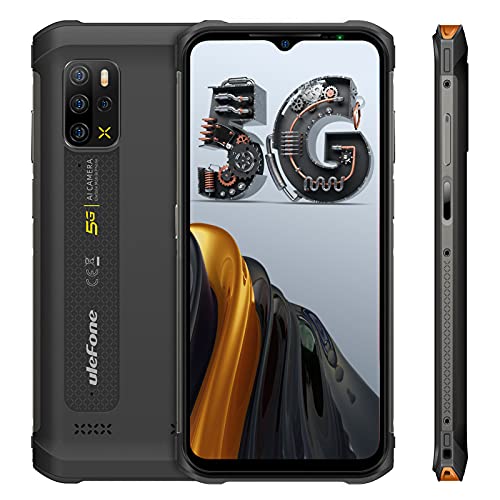 Ulefone Armor 12 Rugged Smartphone 5G, 128GB+8GB, Octa-Core, 6,52 Pollici Telefoni Impermeabili, 5180mAh Batteria, Android 11 Dual SIM Telefono Robusto, NFC Face ID OTG GPS