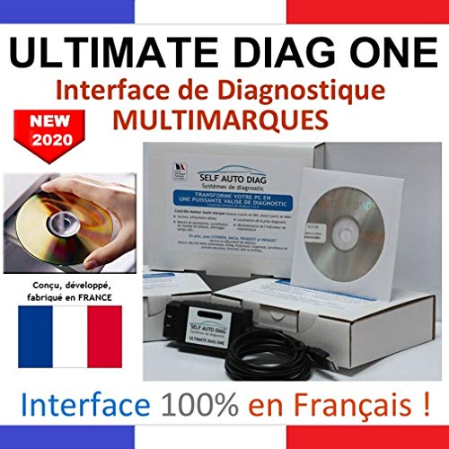 Ultimate Diag One - Interfaccia diagnostica multimarca - Versione CD-Rom - Valigia per diagnostica Auto multimarca, in Francese (Lingua Italiana Non Garantita)