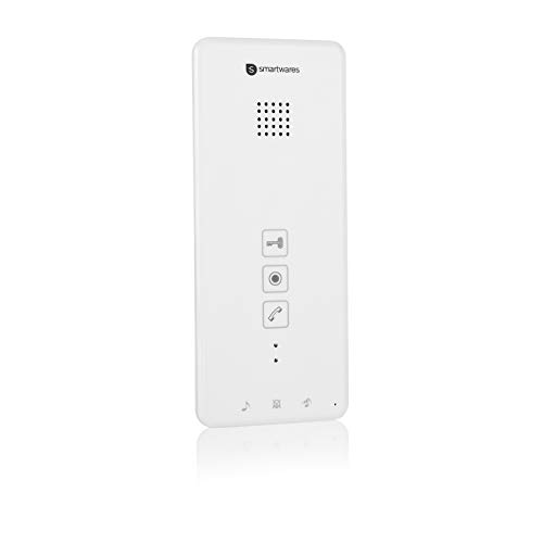 Unità interfonica Smartwares DIC-21142 - Audio 2 vie - Facile installazione con 2 fili - 52 Melodie - Pulsante del campanello illuminato - Unità esterna impermeabile - Set per 4 appartamenti