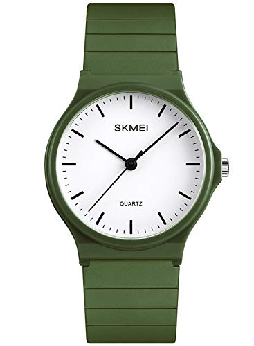 Uomini e donne orologio analogico al quarzo cinturino in silicone semplicità sport all aria aperta orologi al quarzo, verde